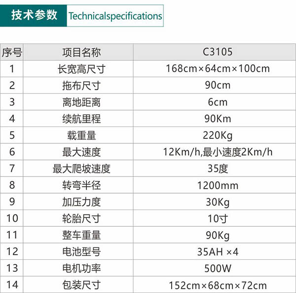 电动都兰尘推车C3105